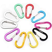 Los mejores  - GalaFire 10Pcs 6cm-2.36&quot- Mosquetón con Llavero pequeño de Aluminio- Mosquetones de Resorte en Forma de D Mosquetón para…